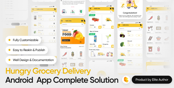 Hungry Grocery supermarket grocery delivery app source code preview