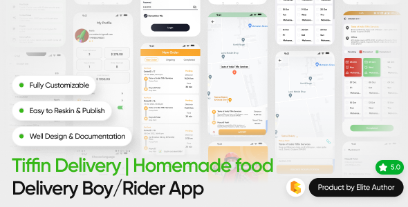 LunchBox food delivery boy app source code preview