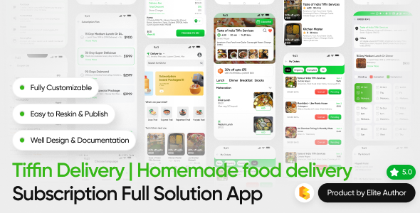 LunchBox tiffin and food delivery app source code preview