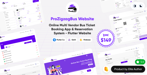 ProZigzagBus bus ticket booking website source code preview