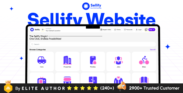Sellify classified ads website source code preview