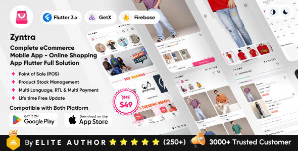 Zyntra ecommerce mobile app source code preview