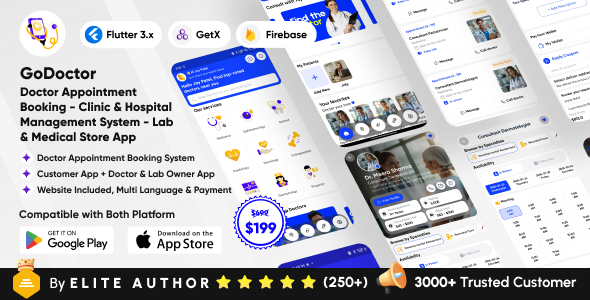 GoDoctor doctor appointment booking app source code preview