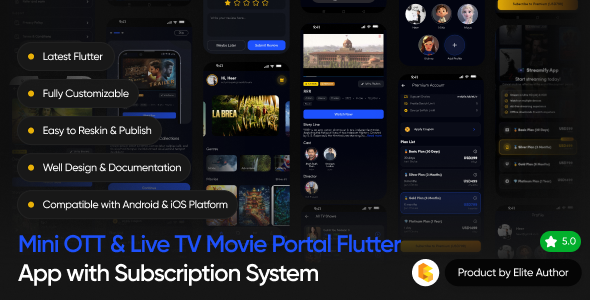 Streamify OTT live TV streaming app source code preview