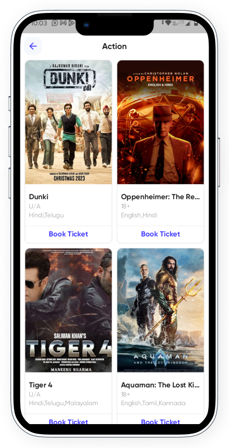 BookMyMovie BookMyShow clone cinema booking app screenshot 13 thumbnail