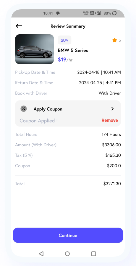 CarLink - Car Rental Booking App | Rent a Car | Taxi and Self Drive Car Renting | Complete Solution Screenshot 21 thumbnail