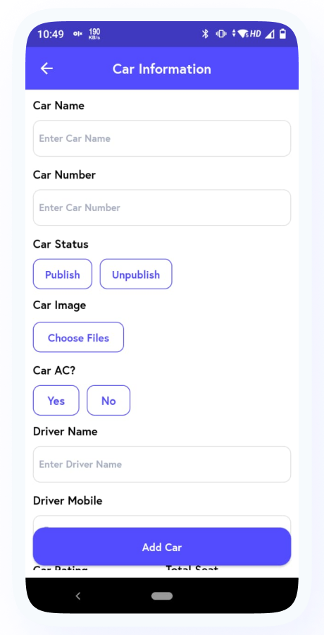 CarLink - Car Rental Booking App | Rent a Car | Taxi and Self Drive Car Renting | Complete Solution Screenshot 48 thumbnail