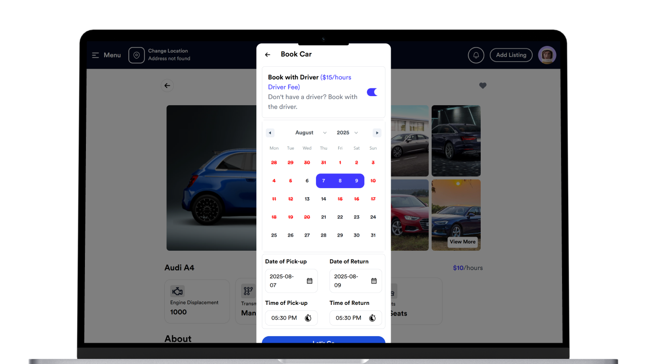 CarLink - Car Rental Booking System - Multivendor Vehicle Hire Platform - Online Car Reservation Screenshot 6 thumbnail