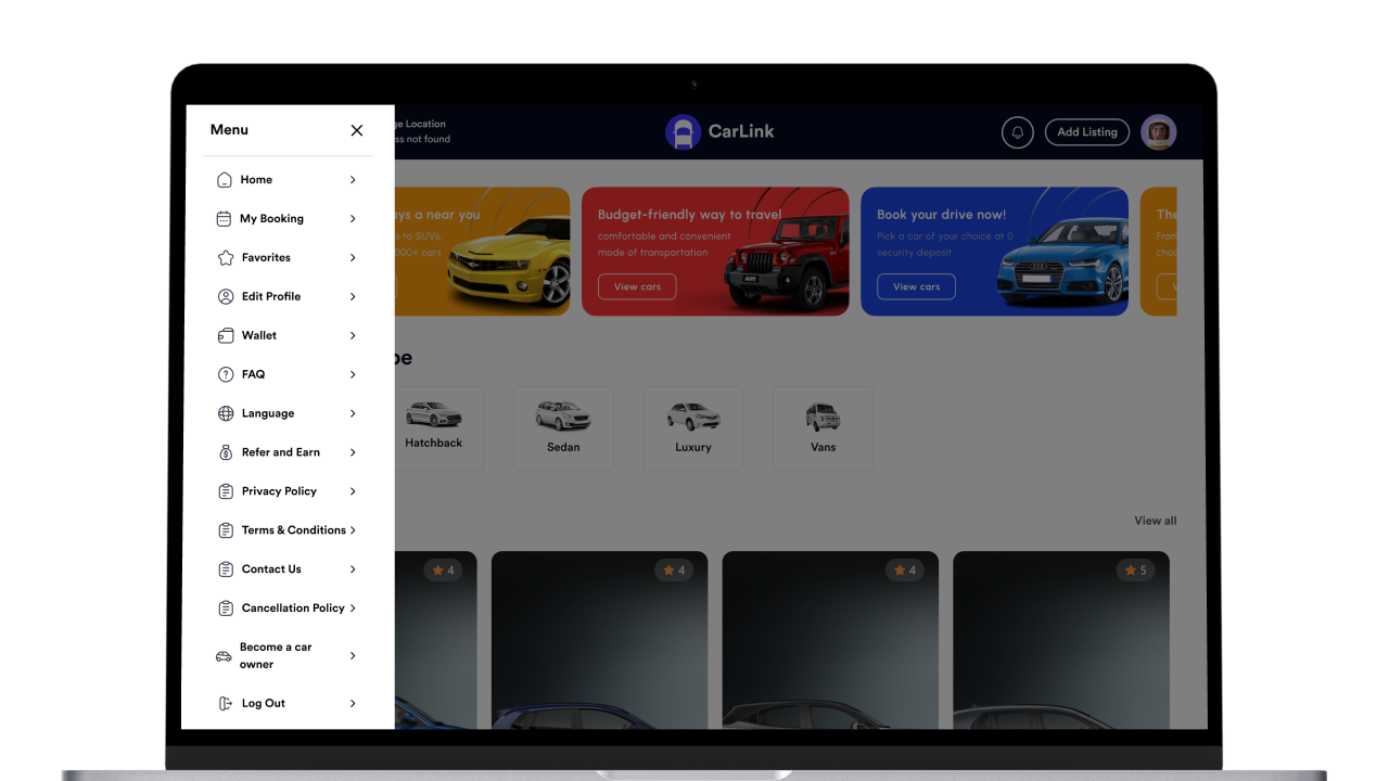 CarLink - Car Rental Booking System - Multivendor Vehicle Hire Platform - Online Car Reservation Screenshot 9 thumbnail