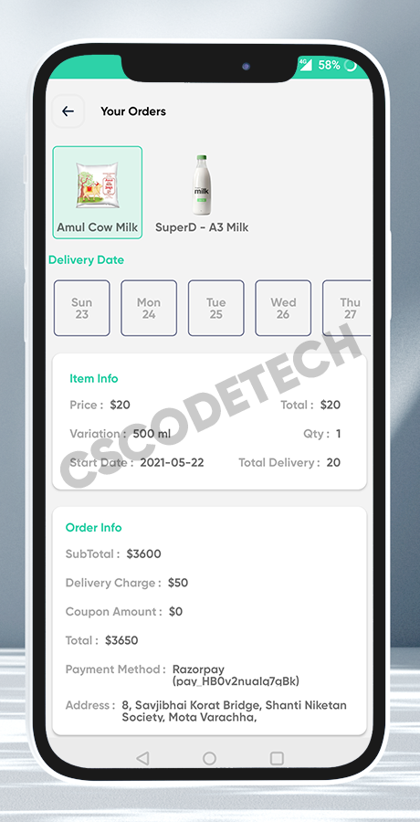 DailyMilk dairy subscription customer and delivery app screenshot 17 thumbnail