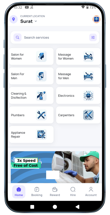 Fixora UrbanClap clone home service app screenshot 1