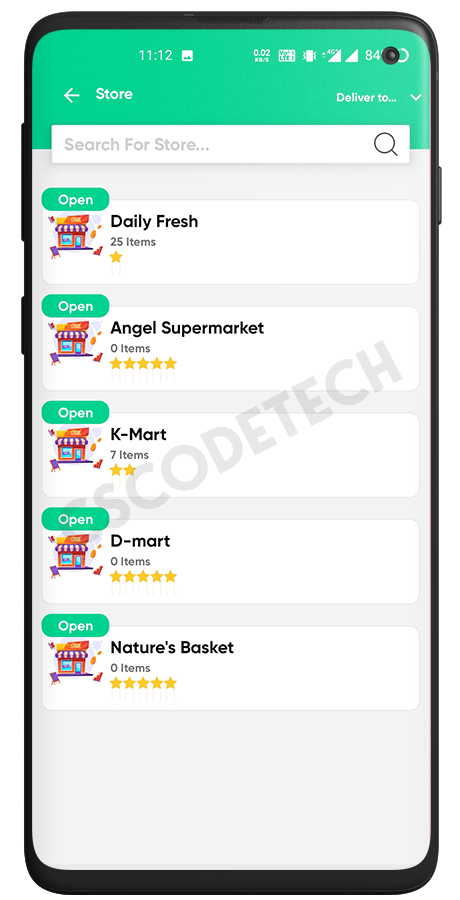 GoGreen - Food, Grocery, Pharmacy Multi Store(Vendor) Android App with Interactive Admin Panel Screenshot 1