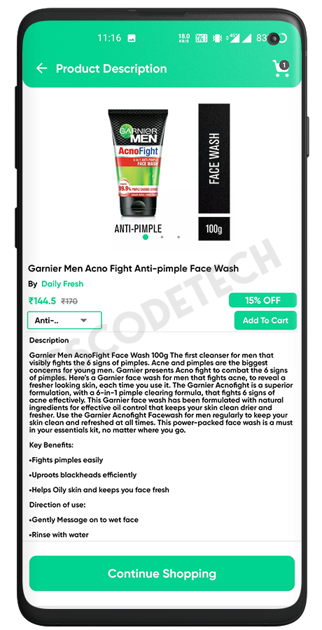 GoGreen - Food, Grocery, Pharmacy Multi Store(Vendor) Android App with Interactive Admin Panel Screenshot 5 thumbnail