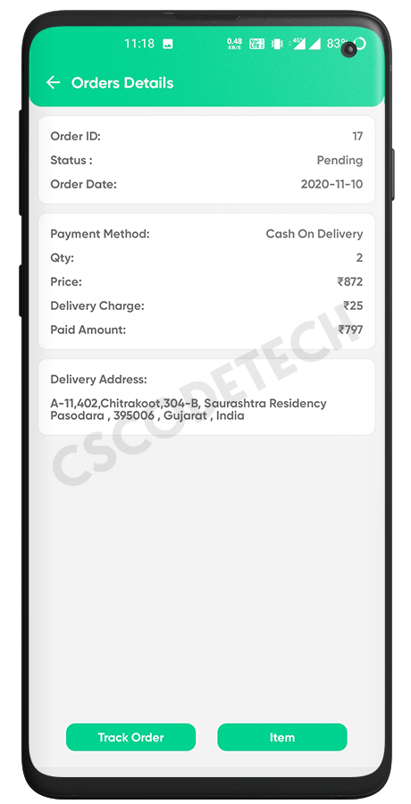 GoGreen - Food, Grocery, Pharmacy Multi Store(Vendor) Android App with Interactive Admin Panel Screenshot 17 thumbnail