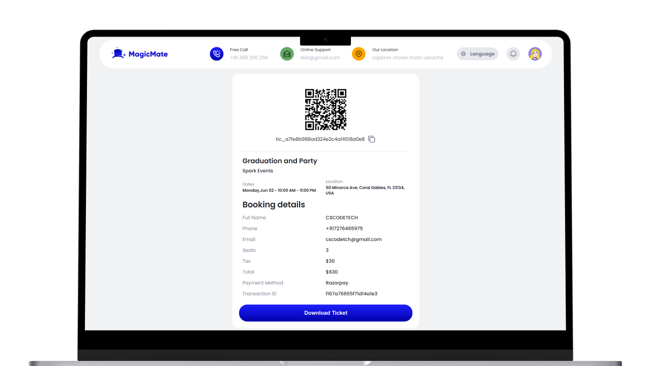 MagicMate - Multivendor Event Ticket Booking Management System Complete Website (Add-on) Screenshot 12 thumbnail