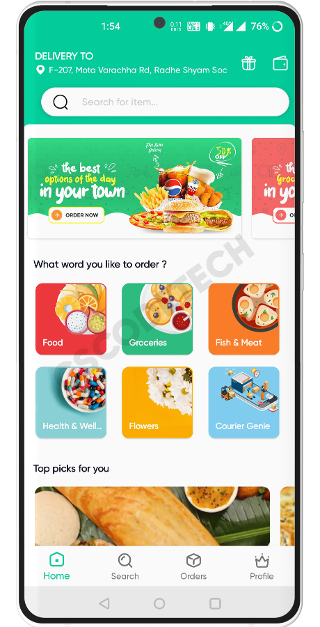 Multi Purpose - Food, Grocery, Fish-Meat, Pharmacy, Flower, Courier(Parcel) Delivery | 6 IN 1 Apps Screenshot 1