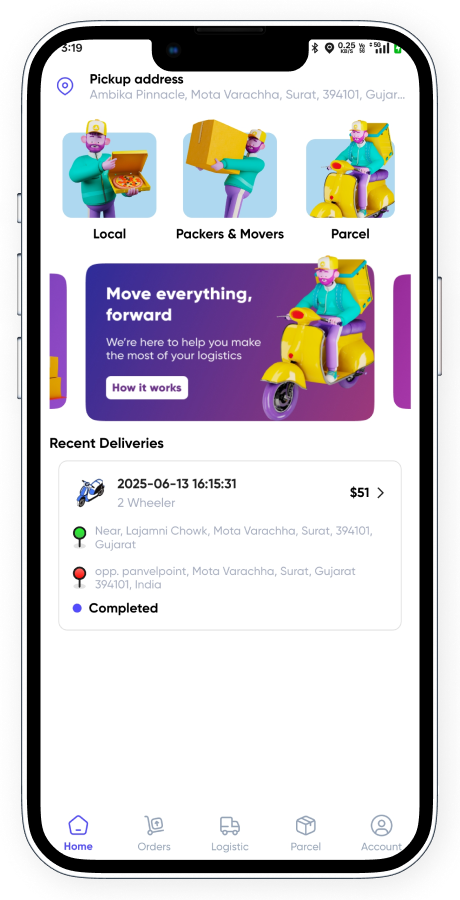 PorterPro - Logistics Service App - Courier - Packers & Movers - Truck Transport Complete Solution Screenshot 1