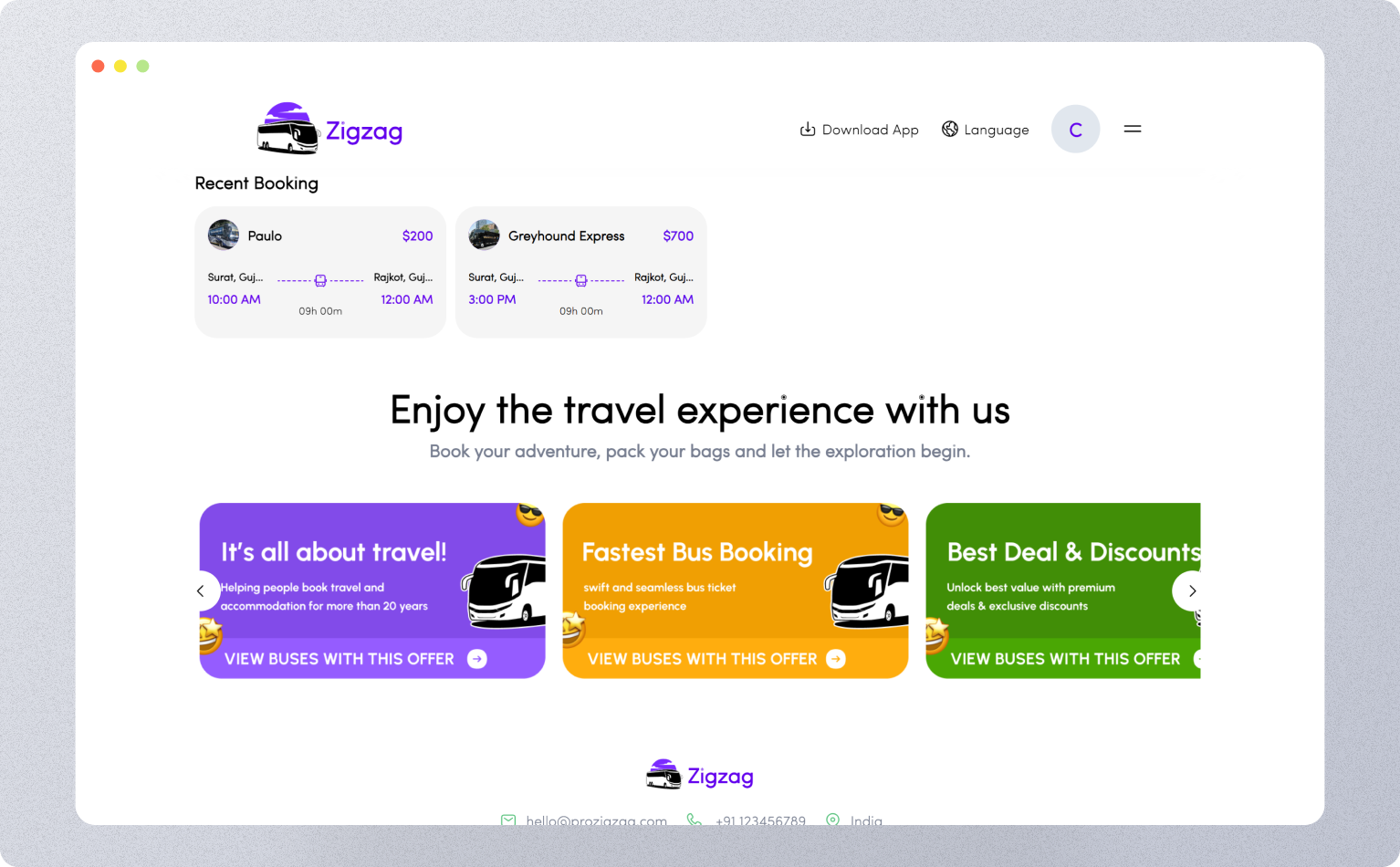 ProZigzagBus Flutter web bus reservation screenshot 2 thumbnail