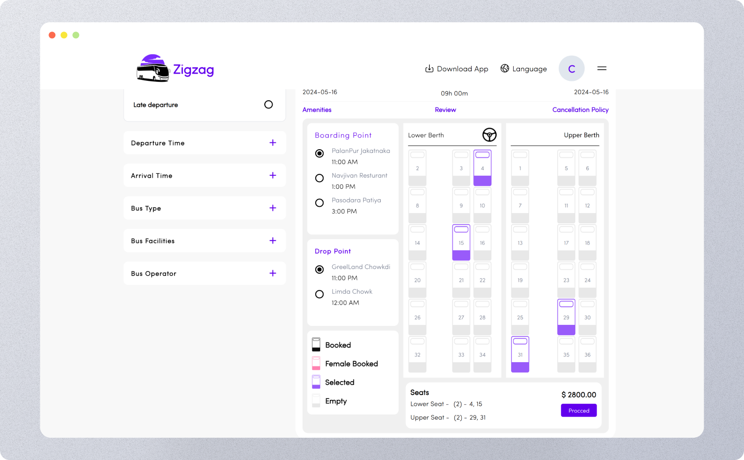 ProZigzagBus Flutter web bus reservation screenshot 4 thumbnail