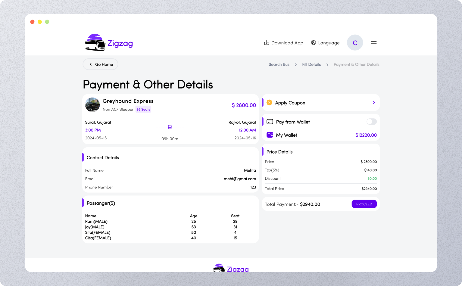 ProZigzagBus Flutter web bus reservation screenshot 5 thumbnail