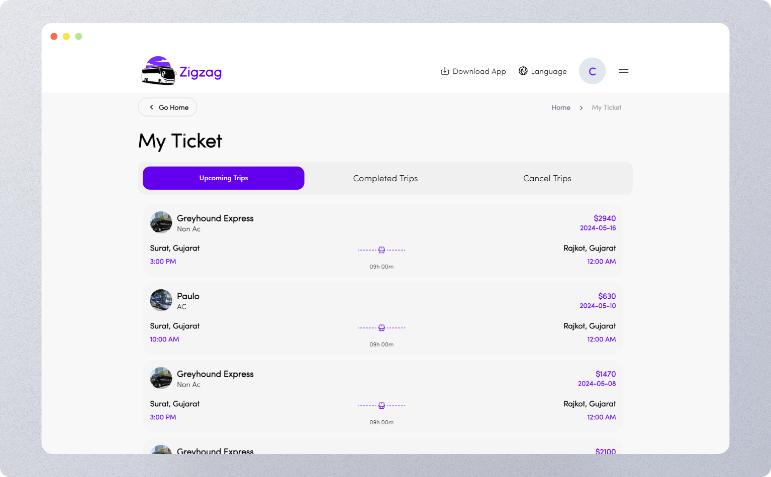 ProZigzagBus Flutter web bus reservation screenshot 6 thumbnail