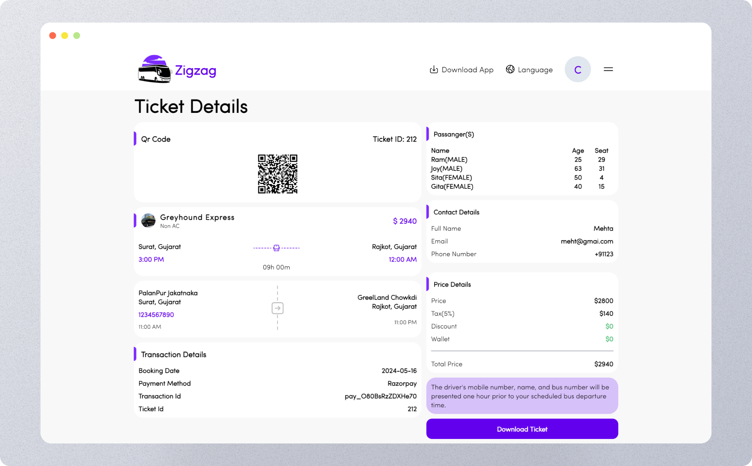 ProZigzagBus Flutter web bus reservation screenshot 7 thumbnail