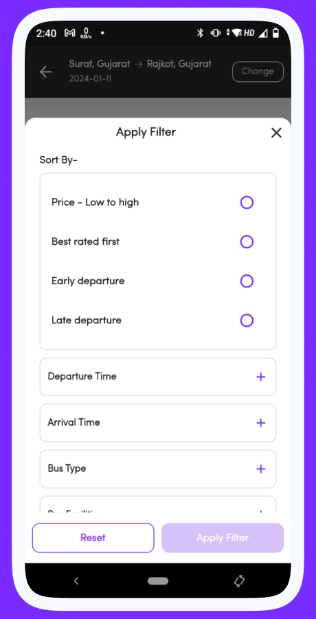 ProZigzagBus bus reservation app screenshot 13 thumbnail