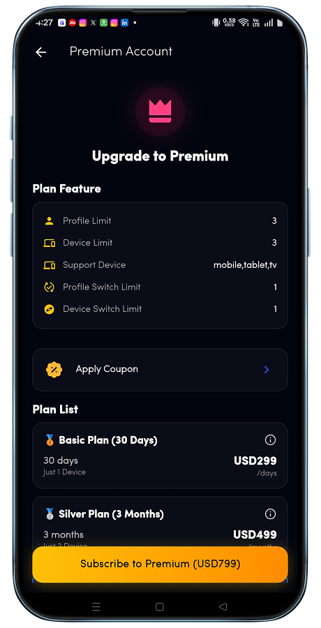 Streamify video streaming Flutter app screenshot 18 thumbnail
