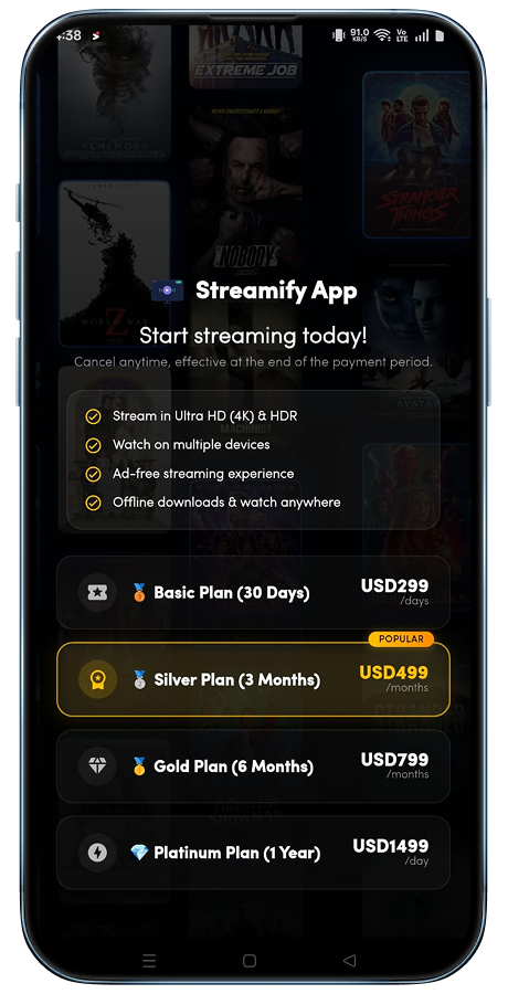 Streamify video streaming Flutter app screenshot 21 thumbnail