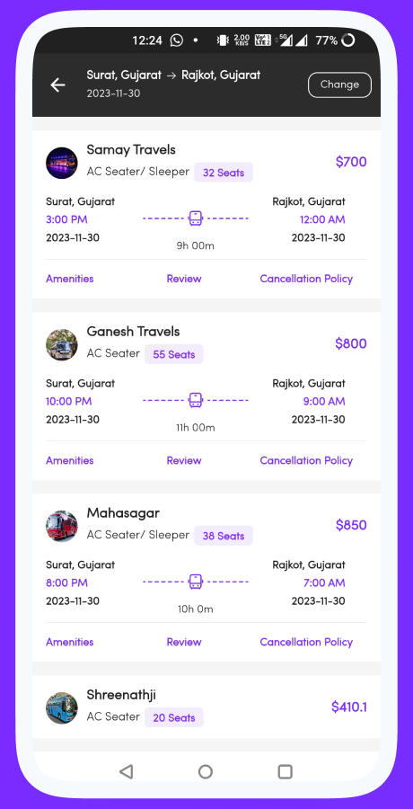 ZigzagBus online bus reservation system screenshot 9 thumbnail