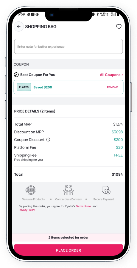 Zyntra Flutter ecommerce app screenshot 21 thumbnail
